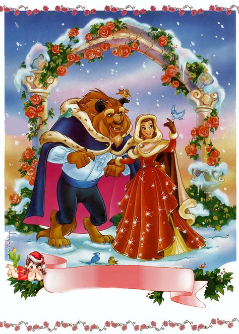 princesas disney navidad Disney Christmas Art, Christmas Beauty And The Beast, Disney Princess Christmas, Bella Disney, Disney Amor, Disney Characters Christmas, Beauty And The Beast Art, Disney Merry Christmas, Beauty And The Beast Wallpaper