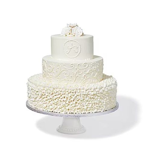 Timeless Ruffles | Publix Super Markets Publix Catering, Publix Cake, Ruffles Wedding Cake, Publix Cakes, Ruffle Wedding Cake, Berry Wedding, Cake Board, Wedding Colors, Wedding Cake