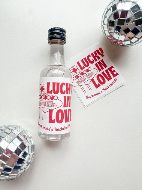 ShopTashFox - Etsy White Claw Theme Party, She Hit The Jackpot Bachelorette, Lucky Bachelorette Party, Lucky In Love Bachelorette Party Decor, Bachelorette Party In Vegas, Lucky In Love Bachelorette, Lucky In Love Engagement Party, Lucky In Love Bachelorette Party, Mini Champagne Bottle Favors