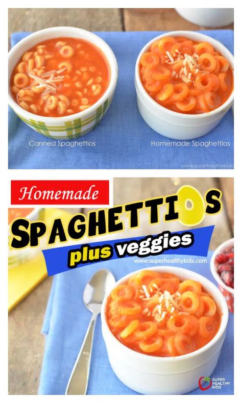 Cooking For Kids Easy, Spaghettios Recipe, Easy Cooking For Kids, Kids Friendly Dinners, Homemade Spaghettios, Hidden Vegetable Recipes, Cooking For Kids, Alphabet Pasta, Cooking With Kids Easy