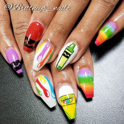 Crayola crayon nails Crayon Crayon nails Crayon nail art Rainbow nails Rainbow nail art Rainbow nail designs Nails Nail art Nail designs Crayola Nails Design, Crayola Nails, Crayon Nails, Nail Art Rainbow, Nails Rainbow, Art Nail Designs, 2019 Nails, Rainbow Nail Art, Rainbow Nail