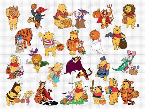 Halloween Winnie The Pooh, Winnie The Pooh Png, Wallpapers Fall, Winnie The Pooh Tattoos, Winnie The Pooh Svg, Halloween Cut Outs, Pooh Svg, Pooh Halloween, Winnie The Pooh Halloween