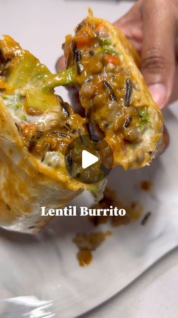 𝕊𝕙𝕒𝕣𝕟𝕚𝕤𝕖 🌱 on Instagram: "Lentil Burrito 🤤 Full recipe available in our new ebook, currently 30% off. Link in bio #vegan #veganburrito #lentils #veganideas #onepotmeal" Lentil Burrito, Lentil Tofu, How To Make Lentils, Chicken Lentil, Black Bean Burrito, Vegan Enchiladas, American Foods, Vegan Burrito, Veggie Burrito