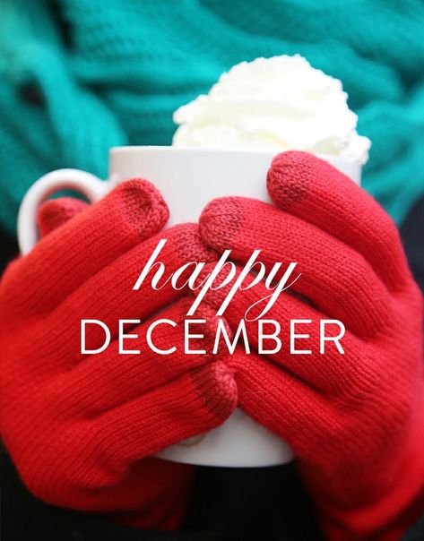 Hallo December, Hello December Tumblr, December Images, Silvester Diy, Stampin Up Weihnachten, December Quotes, Red Mittens, Happy December, Hello December