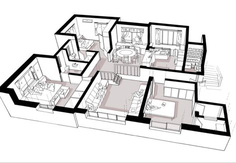 Perspective 3d floor plan drawing with detailing done digitally Floor Plan Perspective, Perspective Floor Plan, Plan Perspective, Drawing Of A House, Floor Planning, 3d Perspective, 3d Floor Plan, Floor Plan Drawing, Plan Drawing