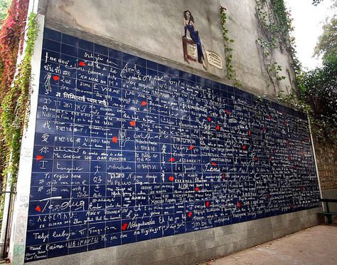 i love you wall paris france | Recent Photos The Commons Getty Collection Galleries World Map App ... Paris Wall Of Love, Paris Love Wall, Love Wall Paris, The Wall Of Love Paris, Europe Outfit Ideas, Dark Pink Lipstick, Paris In The Winter, Black Sheer Tights, Embossed Tile