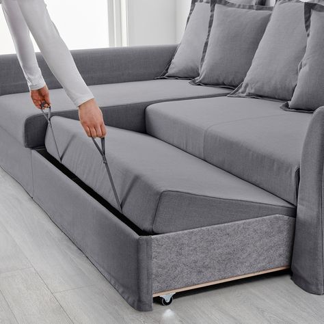 Ikea Holmsund, Ikea Sectional, Ikea Sofa Bed, Cama Ikea, Beautiful Bed Designs, Sofa Bed Frame, Murphy Bed Ikea, Sofa Bed With Chaise, Ikea Bed