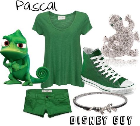 Pascal is adorable! Disney Bound Outfits Casual, Disney Themed Outfits, Disney Bound Outfits, Disney Inspired Outfits, Disney Theme, Pinterest Closet, Green Outfit, Themed Outfits, Inspired Fashion