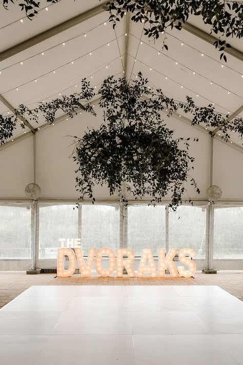 Austin Wedding Vendors for Wedding at The Vineyards of Chappel Lodge | Owl & Envelope Custom Wedding Stationery and Signage | custom wedding design, Austin wedding, wedding day details, florist, white flowers, black and white wedding, charcuterie cups for wedding, hanging greenery at wedding, marquee letters, last name light up letters | via owlandenvelope.com Last Name Letters Wedding, Wedding Marquee Letters Last Name, Big Letters For Wedding, Big Light Up Letters Wedding, Light Up Last Name Sign Wedding, Wedding Light Up Letters, Marquise Letters Wedding, Letters At Wedding, Charcuterie Cups For Wedding