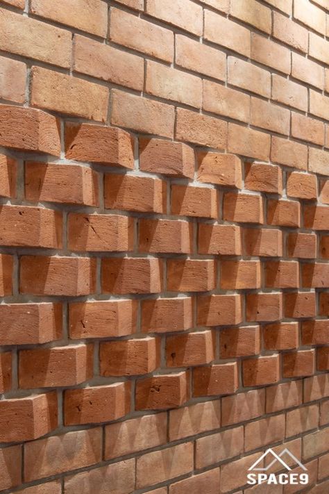 Architect's House Creates An Illustrious Example | Space 9 Architects - The Architects Diary Brick Boundary Wall, Brick Design Wall, Brick Wall Exterior, Brick Wall Design Ideas, Brick Wall Design, Compound Wall Design, Natural Building Materials, Brick Works, Brick Cladding