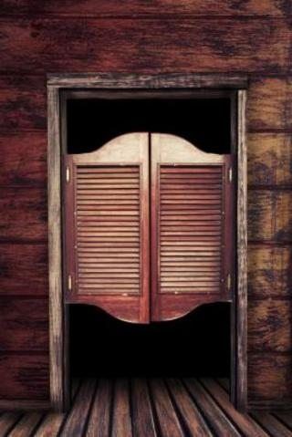 How to Make Saloon Doors (5 Steps) | eHow Western Cafe, Saloon Doors, Old West Saloon, Double Front Entry Doors, Loft Door, Western Saloon, Architecture Restaurant, Vault Doors, Pine Doors