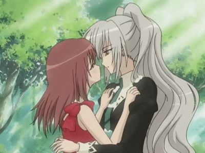 Yuri Gif, Strawberry Panic, Anime Kiss Gif, Yuri Manga, Lesbian Art, Anime Gifs, Yuri Anime, Anime Girlxgirl, Anime Kiss