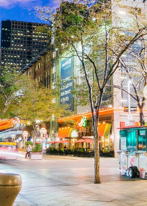 16th Street Mall in Denver, Colorado| VISIT DENVER Union Station Denver, Denver Restaurants, Denver Museums, Denver Zoo, Visit Denver, Denver Botanic Gardens, Street Mall, Mile High City, Nature Museum