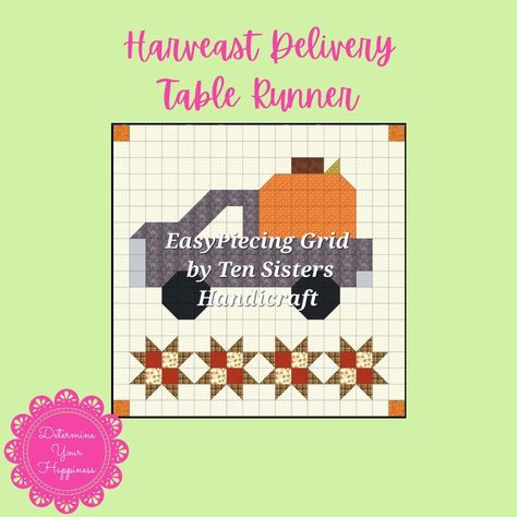 Harvest Delivery! You need this cute truck for your fall table decor! Get your FREE Harvest Delivery pattern here with the purchase of EasyPiecing Grid: https://determinehappiness.etsy.com/listing/1422504650/free-harvest-delivery-3-panel-pattern-w Also, you can find my Etsy Shop in my Bio. #determinehappiness #determineyourhappiness #quilthappy #quilterslife #quiltingfun #tensisterseasypiecinggrid #EasyPiecingGrid #gridquilts #gridinterfacing #quilting #quiltingpatterns #sewmore #SewMuchFu... Panel Quilting, Grid Panel, Pleasant Grove, Easy Quilt, Patterns Fabric, Fall Table Decor, Panel Quilts, Easy Quilts, Coordinating Colors