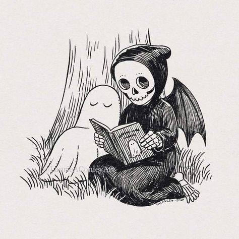 Journal Inktober, Reaper Illustration, Gothic Illustration, Dream Drawing, Ghost Drawing, Creepy Tattoos, Cute Goth, Art Painting Gallery, Funny Drawings