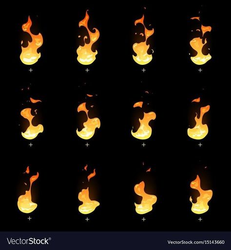 Fire Sprite, Animation Sprite, Flame Game, Hairstyles For Characters, Fire Animation, Sprite Sheet, Games Illustration, Drawing Hairstyles, Game Animation