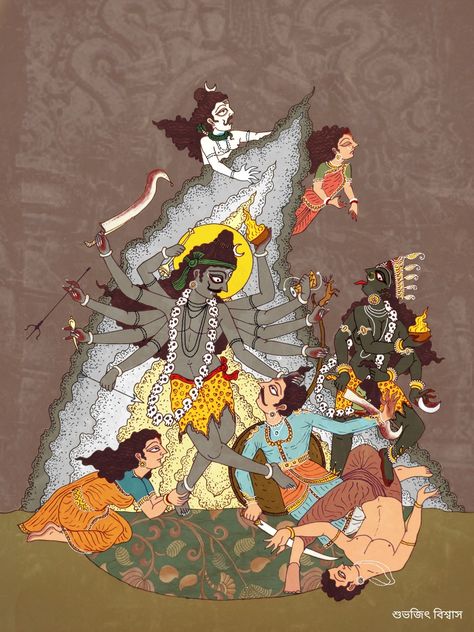 Virbhadra Shiva, Bhairav Baba, Durga Matha, Meri Maa, Old Temple, Sanatan Dharm, Kali Hindu, Mother Kali, Bengali Art