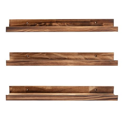 PRICES MAY VARY. 【3 Pcs Floating Shelves in Same Size】Three floating shelves will offer enough space to reorganize your favorite items.The length, width and height of the shelf are the same, 24*4.5*2 in. You can place them in any position to handle and place clutter. 【Functional Natural Wood Ledge Shelf】Wall shelf is Made of natural High quality Wood, Healthy and tasteless. It can store books, photo frames and other small objects on the wall of living room. You can also use it in the kitchen to Platter Display Shelf, Wall Shelves Living Room Behind Couch, Living Room Photo Shelf, Living Room Wall Shelf Ideas, Wooden Picture Ledge, Wood Ledge, Picture Ledge Wall, Wooden Shelf Design, Ledge Wall