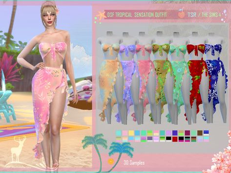 The Sims Resource - DSF TROPICAL SENSATION OUTFIT Ocean Sims 4 Cc, Sims 4 Cc Sulani Clothes, Sims 4 Island Living Cc Clothes, Sims 4 Sulani Cc, Sims 4 Mermaid Cc, Mods Sims 4, Ts4 Clothes, Sims Packs, Cc Clothes