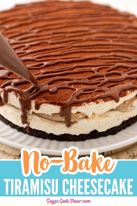 Mascarpone Cheesecake No Bake, Tiramisu Cheesecake Recipe No Bake, No Bake Tiramisu Cheesecake, No Bake Mascarpone Cheesecake, No Bake Tiramisu, Cheesecake Without Graham Cracker Crust, S’mores No Bake Cheesecake, Keto No Bake Cheesecake, Mascarpone Filling