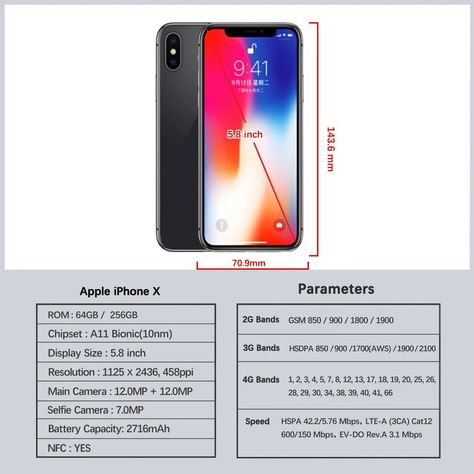 💖 Apple iPhone X 64GB 256GB ROM 5.8" Original OLED Face ID A11 Hexa Core Unlocked 4G LTE Mobile Phone iPhone X 💖 by Samag Shop At cheap price 🤑 Shop now 🛍️ at https://tinyurl.com/2dm3lbxu 4g Mobile Phones, Phone Info, Biometrics Technology, Polish Language, Fast Internet, Apple Model, Face Recognition, Face Id, Korean Language