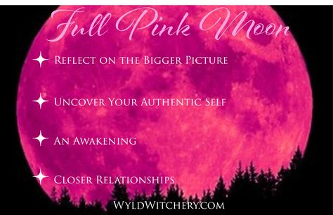 Pink Moon Witchcraft, Pink Moon Spells, Pink Moon Meaning, April Magick, Witchcraft Candle Magic, Full Pink Moon, Goddess Witchcraft, Pink Full Moon, Moon Manifesting