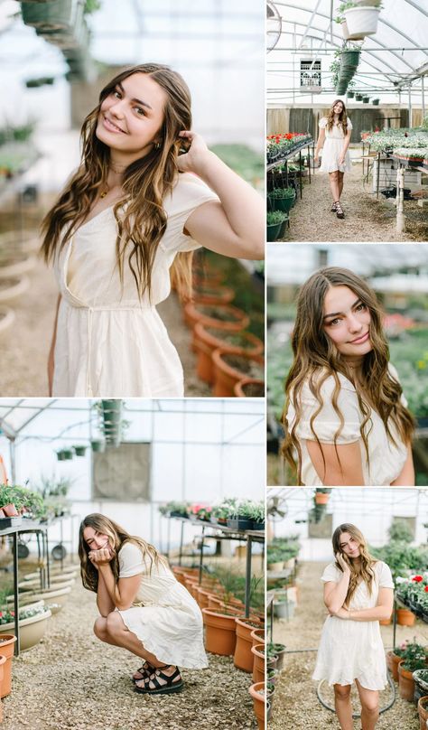 Posing In Garden, Greenhouse Portrait Photography, Green House Senior Photos, Senior Pictures In Greenhouse, Garden Nursery Photoshoot, Senior Greenhouse Pictures, Senior Photos Greenhouse, Senior Pictures Greenhouse, Senior Pics Botanical Gardens