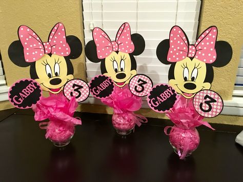 Minnie Mouse 1st Birthday Centerpieces, Minnie Mouse Centerpiece, Simple Minnie Mouse Centerpieces, Minnie Mouse Birthday Party Ideas 3rd Decorations Center Pieces, Pink Mini Mouse Centerpieces, Pink And Gold Minnie Mouse Centerpieces, Minnie Mouse Centerpieces, Minnie Mouse Table, 1st Birthday Centerpieces