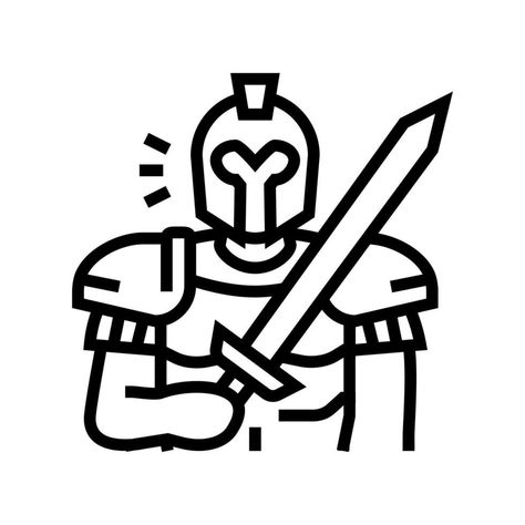 ares griego Dios mitología línea icono vector ilustración