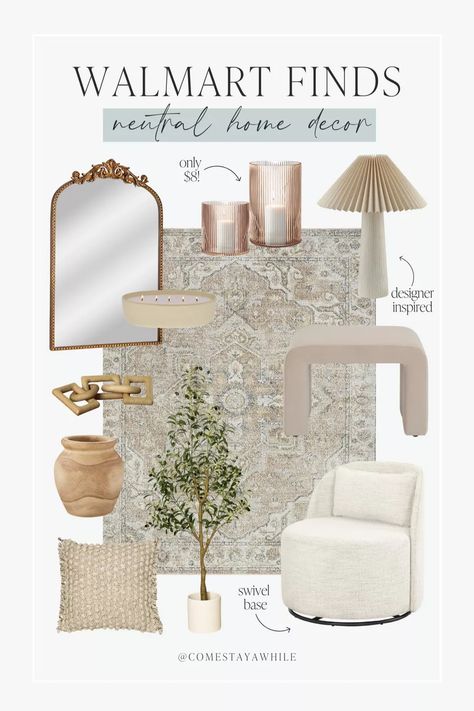 Walmart neutral home decor and furniture! Stunning accent pieces, Anthropologie lookalike mirrors, swivel chairs, and much more! All at affordable prices! 🤩 Trending neutral home finds. Amanda Vernaci, Walmart home finds, Walmart looks for less, Walmart finds for the home, designer inspired decor. Follow comestayawhile for DIY projects, neutral home decor, skincare routine, women's fashion, lifestyle, parenting, & more! Follow amandalovesamazon for the best deals on home, beauty, & fashion! Walmart Home, My Skincare Routine, Walmart Finds, Neutral Home Decor, Get Ready With Me, Swivel Chairs, Beauty Finds, Home Finds, Neutral Home