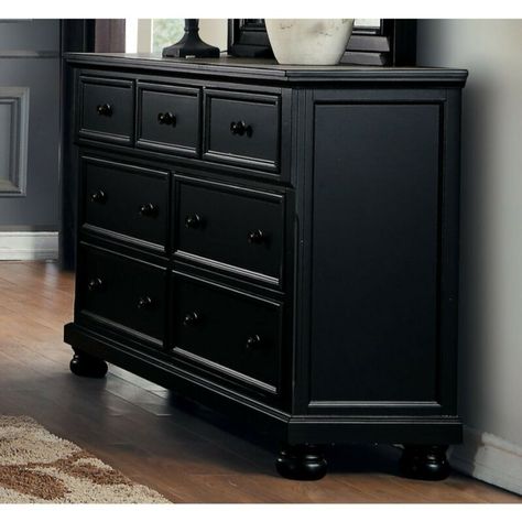 Black Dresser Bedroom, Black Dresser, Hidden Drawer, Black Dressers, Black Bedroom Furniture, Solid Wood Dresser, Dresser Furniture, 9 Drawer Dresser, Wooden Dresser