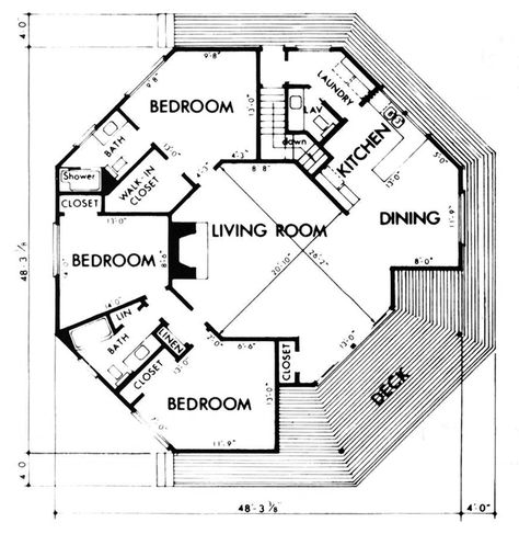 Best Home Plans, Plan HB821-1 Hexagon House, Best Home Plans, Round House Plans, Yurt Home, Eco Construction, Octagon House, Unique House Plans, Monster House Plans, Cob House