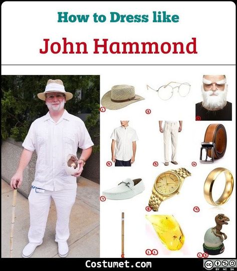 John Hammond (Jurassic Park) Costume for Cosplay & Halloween 2021 John Hammond Jurassic Park, Jurassic Park Costume, Jurassic Park Characters, Dinosaur Birthday Party Food, John Hammond, Jurassic Park Party, Dinosaur Halloween, Themed Halloween Costumes, Plain White Shirt