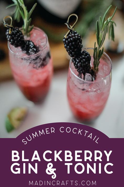 Muddled fresh blackberries blend with tonic water, refreshing gin, and freshly squeezed lime to make this cocktail recipe that’s perfect for summertime entertaining. This blackberry gin and tonic recipe will The post HOMEMADE BLACKBERRY GIN AND TONIC RECIPE appeared first on Mad in Crafts. Gin And Tonic Recipe, Gin Tonic Recipe, Blackberry Gin, Healthy Snack Choices, Summertime Cocktail, Spring Cocktail, Tonic Recipe, Iced Tea Recipes, Mango Recipes