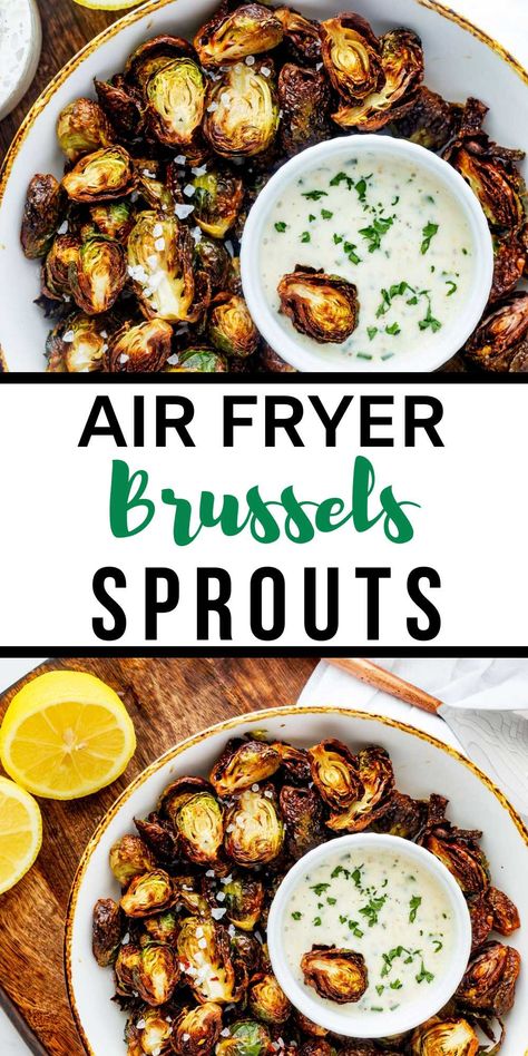 There's nothing quite like the crunch of crispy Air Fryer Brussels Sprouts. But achieving that perfect balance between a crispy exterior and a fork-tender interior can often be a game of chance. Well, not anymore! With our recipe, you can have your Brussels sprouts delightfully crunchy on the outside, and tender on the inside in no time - complete with an incredible dipping sauce that takes flavors to the next level.  Want to use frozen Brussels sprouts?  I’ve got instructions for that too! Frozen Brussel Sprouts, Air Fryer Brussel Sprouts, Freezing Brussel Sprouts, Air Fryer Brussels Sprouts, Fried Brussel Sprouts, Sprout Recipes, Easy Air Fryer, Brussels Sprouts Recipe, Air Fryer Dinner Recipes