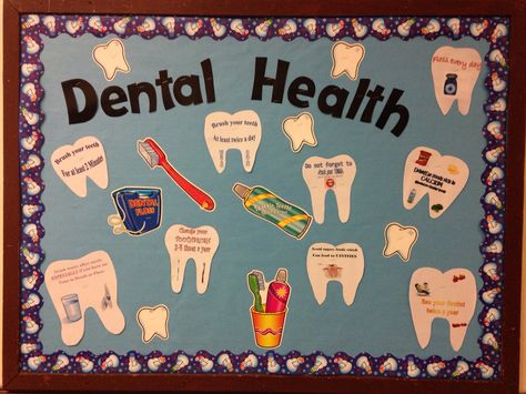 February Bulletin Board Dental Health Teeth Bulletin Board Ideas, Dental Office Bulletin Board Ideas, Dental Health Bulletin Board Ideas, Dental Bulletin Board Ideas, School Nurse Bulletin Board Elementary, Health And Wellness Bulletin Boards, School Nurse Bulletin Board Ideas, Elementary Nurse Office, Education Bulletin Boards