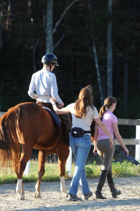 Therapeutic Riding and Equine Welfare. Studies have shown that therapy horses do not seem to have elevated stress levels during sessions with disabled riders or military veterans with PTSD. Therapeutic Riding, Smile Logo, Horse Story, Equine Therapy, Military Veterans, Story Video, Equestrian Style, Logo Ideas, Business Goals