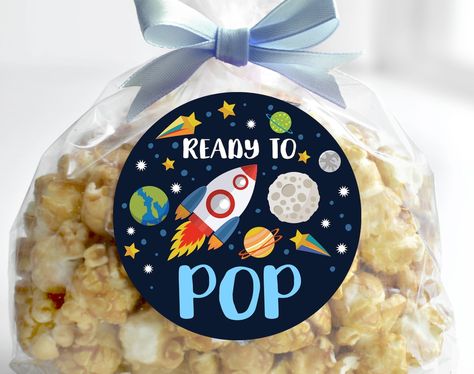 We have a great caramel corn recipe that we can make and bag before the shower. Outer Space Baby Shower Ideas, Astrology Party, Outer Space Baby Shower, Astronaut Baby, Bee Ideas, Moon Baby Shower, Gift Label, Pop Stickers, Space Baby