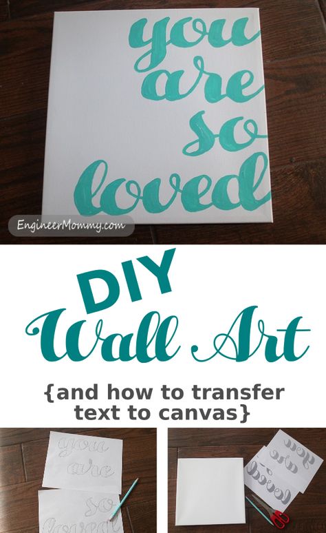 Looking for a fun way to create a cute DIY art that you can use in your home decor? Check out my tutorial for how to transfer text to canvas. Engineer Prints, Diy Canvas Wall Art, Cute Diy, Adult Crafts, Art How, Canvas Crafts, Button Crafts, Décor Diy, Diy Canvas Art