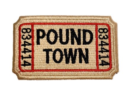 PatchClub Ticket to Pound Town Patch - Iron On/Sew On - Fully Embroidered, Beige Color - Funny Morale, Tactical, Military Patch - Perfect for Your Tactical Military Army Gear, Backpack, Cap, Vest ✔ TOP QUALITY: Embroidered and Long Lasting. Strong heat seal glue backing to endure all tear and wear. Excellent machine wash performance. ✔ PERFECT SIZE: 3 x 1.8 inches. Beige Color. Perfect for your tactical military gear, backpack, cap, vest... ✔ EASY TO APPLY: Iron On Easily in 15 seconds, or Sew O Army Gears, Tactical Patches, Military Patch, Military Gear, Military Army, Up Girl, Sew On, Button Pins, Vest Top