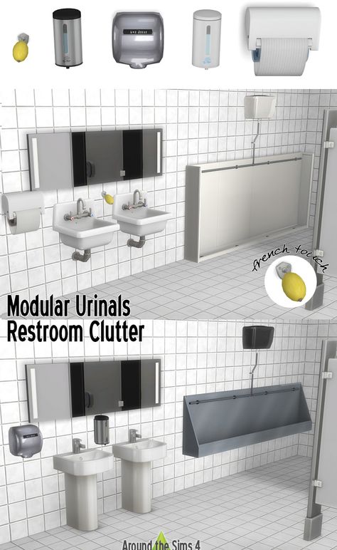 Around the Sims 4 | Custom Content Download | Public restroom Sims 4 Public Bathroom, Ts4 Clutter, Sims Aesthetic, Sims 4 Restaurant, Around The Sims 4, The Sims 4 Custom Content, Sims 4 Piercings, Sims 4 Tsr, Small Bathroom Sinks