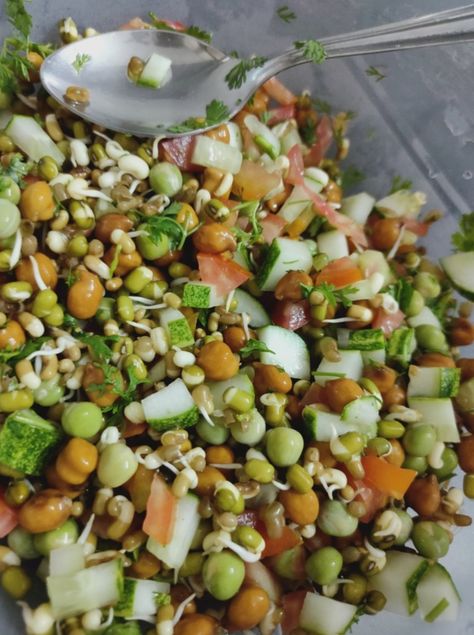 Salad Snap, Rukmani Krishna, Homemade Foods, Sprouts Salad, Vegetarian Snacks Recipes, Vegetarian Snacks, Snacks Recipes, Snap Food, Homemade Food