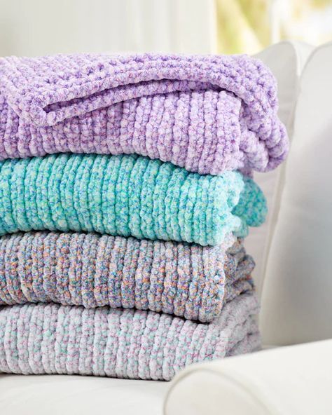 Blanket Patterns | Premier Yarns – Page 3 Baby Blanket Knitting Pattern Easy, Baby Blanket Knit, Knitted Blanket Squares, Velvet Yarn, Baby Blanket Knitting Pattern, Knitted Baby Blankets, Blanket Yarn, Double Crochet Stitch, Blanket Knitting Patterns