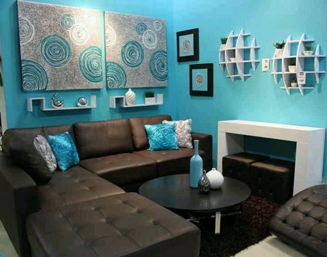 Magenta Living Room, Brown Sofa Decor, Aqua Living Room, Black Couch, Turquoise Living Room Decor, Living Room Turquoise, Brown Living Room Decor, Brown Couch Living Room, Teal Living Rooms