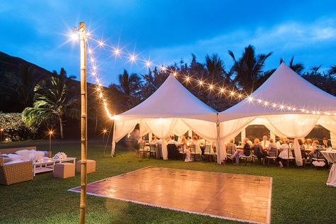 Backyard Tent Wedding, Outdoor Dance Floors, Backyard Tent, Backyard Reception, Dance Floor Wedding, Yard Wedding, Tent Decorations, Tent Rentals, Wedding Tent