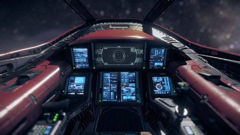 Sci Fi Cockpit Spaceship Interior, Scifi Cockpit, Sci Fi Cockpit, Spaceship Interior Cockpit, Spaceship Cockpit, Star Wars Starfighter, Science Fiction Design, Spaceship Interior, Sci Fi Environment