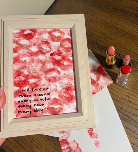 kisses. lipstick marks. lipstick on paper. kisses on paper. gift idea for boyfriend. gift idea. romantic. lipstick kisses. frame. kisses in frame. Handmade Gift For Boyfriend, Diy Presents For Boyfriend, Graduation Book, Handmade Gifts For Boyfriend, Adventure Time Wallpaper, Bf Gifts, Presents For Boyfriend, Diy Presents, Sweet Boy