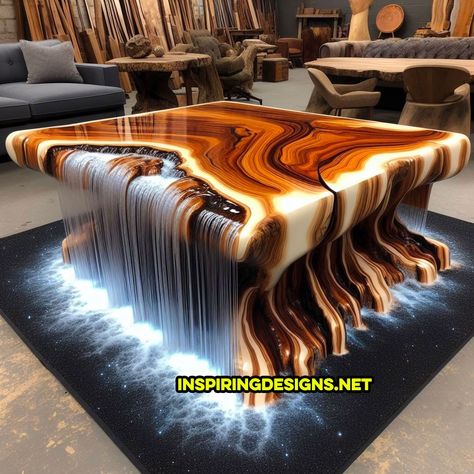 Igma Studio Lotus House, Fractal Burning, Fancy Living Rooms, Cnc Furniture Plans, Diy Resin Table, Epoxy Coffee Table, Coffee Table Ideas, Custom Tables, Unique Furniture Design