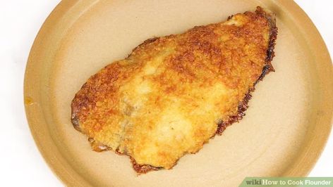 3 Ways to Cook Flounder - wikiHow Life How To Pan Fry Flounder, Flounder Recipes Baked, Grilled Flounder, Pan Fried Flounder, Fish In The Oven, Fried Flounder, Flounder Fillet, Flounder Recipes, Bacon On The Grill