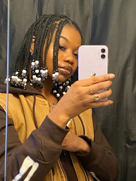 Hair Products For Braids, Products For Braids, Streetwear Tiktok, Short Box Braids Hairstyles, Short Box Braids, Bead Hair Accessories, Goddess Braids Hairstyles, Girls Natural Hairstyles, Cute Box Braids Hairstyles